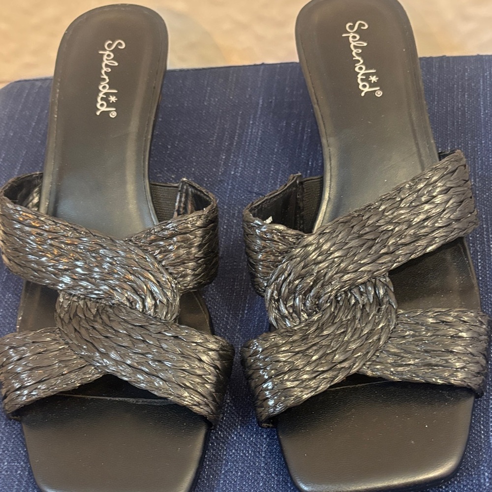 Splendid Black Braided Sandals